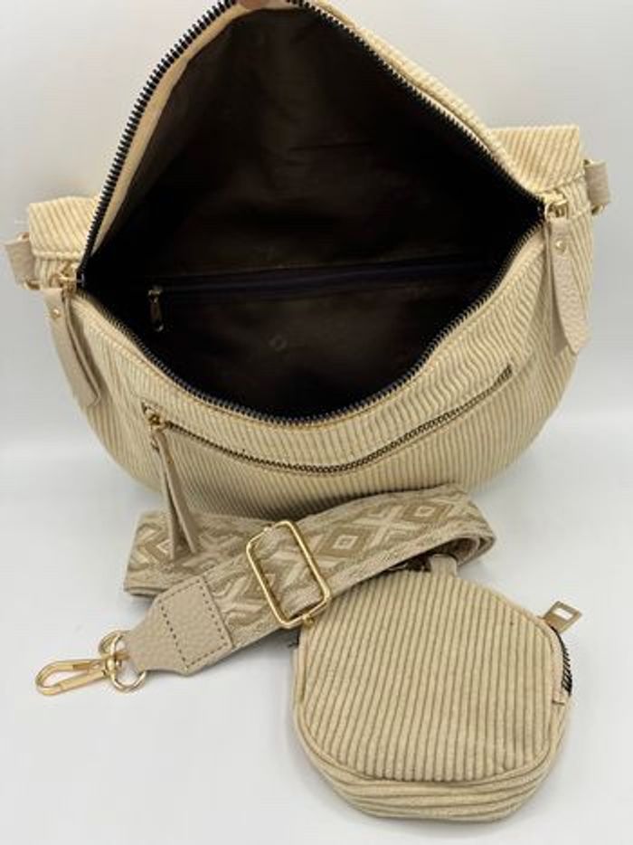 Sac banane bandoulière velours - photo numéro 5