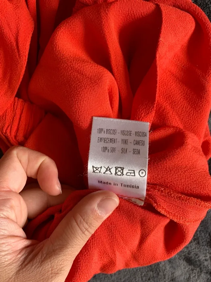 Robe orange fluide type soie Sandro taille 2 - photo numéro 12