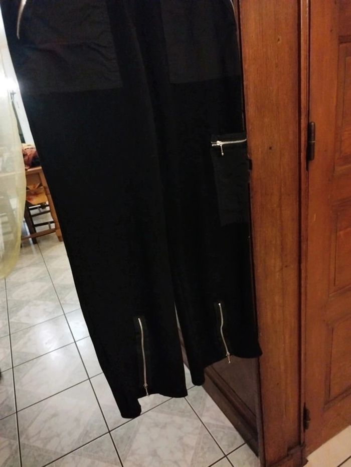 Pantalon droit noir patchwork vintage S/36 y2k - photo numéro 3