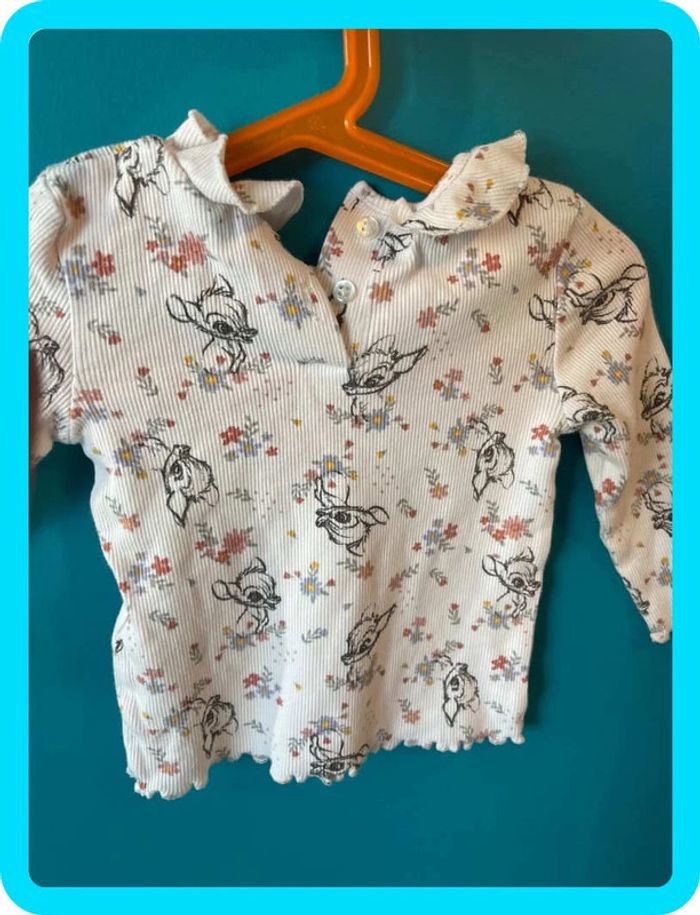 Joli t-shirt manches longues col Claudine 9 /12 mois Disney primark - photo numéro 3