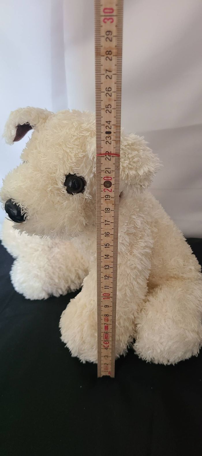 Doudou peluche chien blanc marron - photo numéro 5