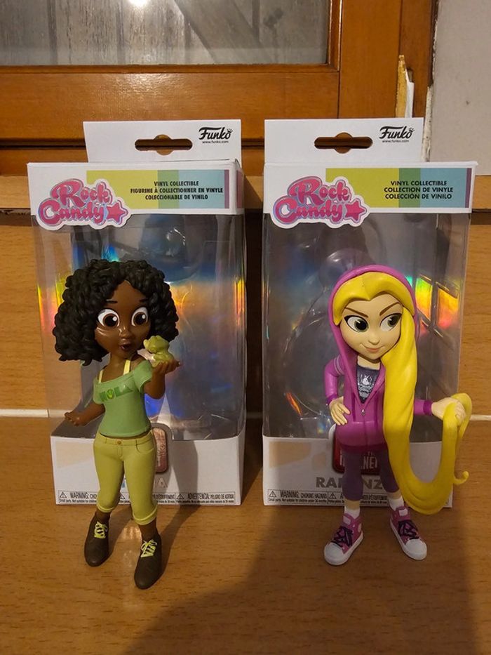 Figurines rock candy /princesse tiana et raiponce disney