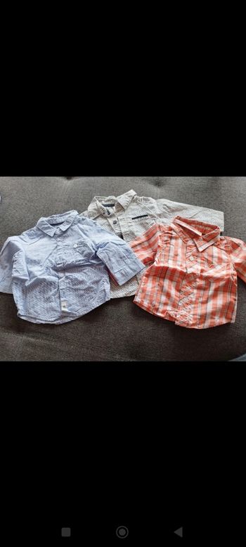 Mot de 3 Chemises garçon 3mois