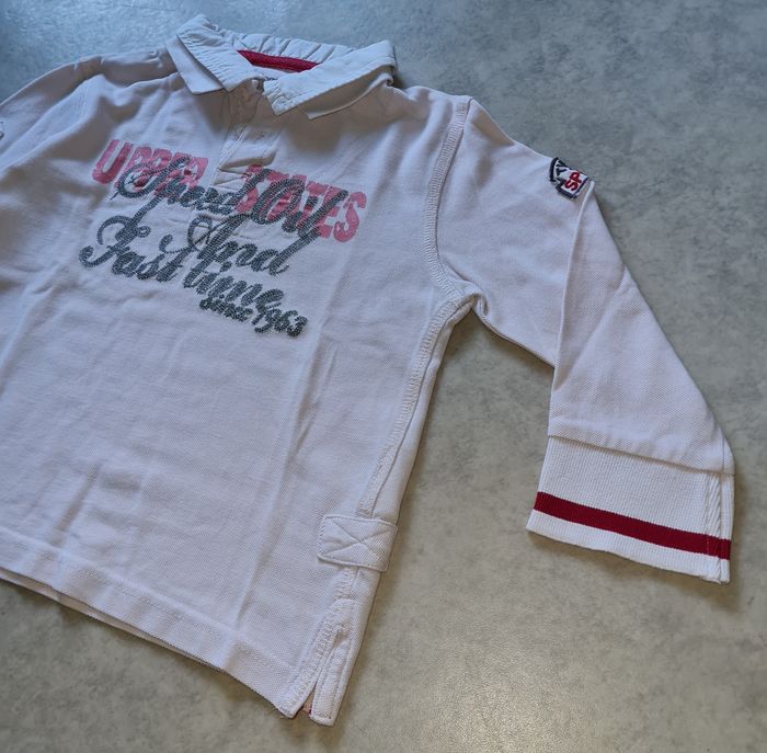 t-shirt polo rose pâle manches longues garçon 4 ans - photo numéro 8