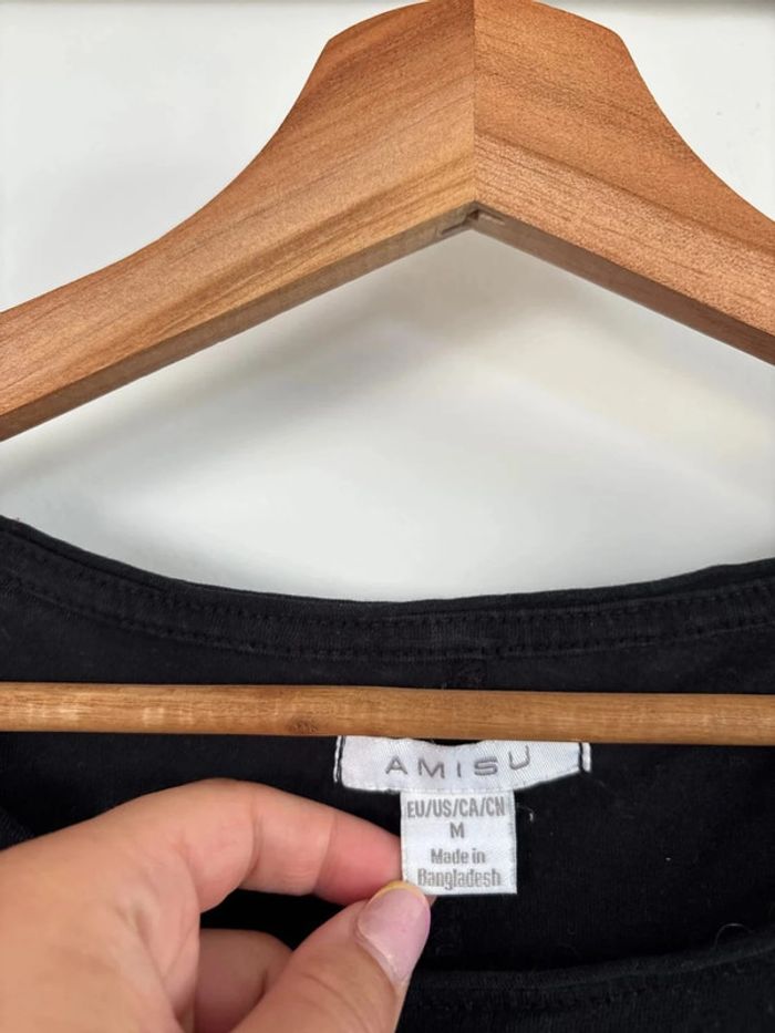 T-shirt noir avec petite poche - photo numéro 2