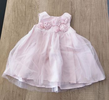 Robe de cérémonie rose pâle satin et tulle taille 3 mois Grain de blé
