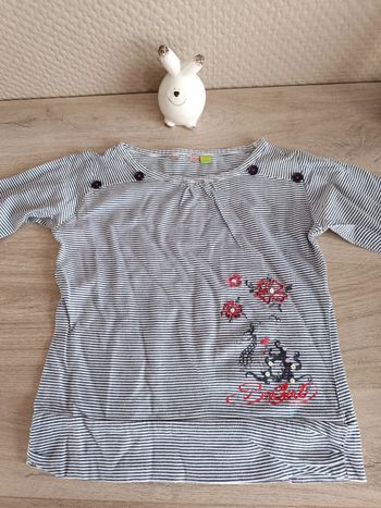 T-shirt marinière avec boutons 4 ans fille