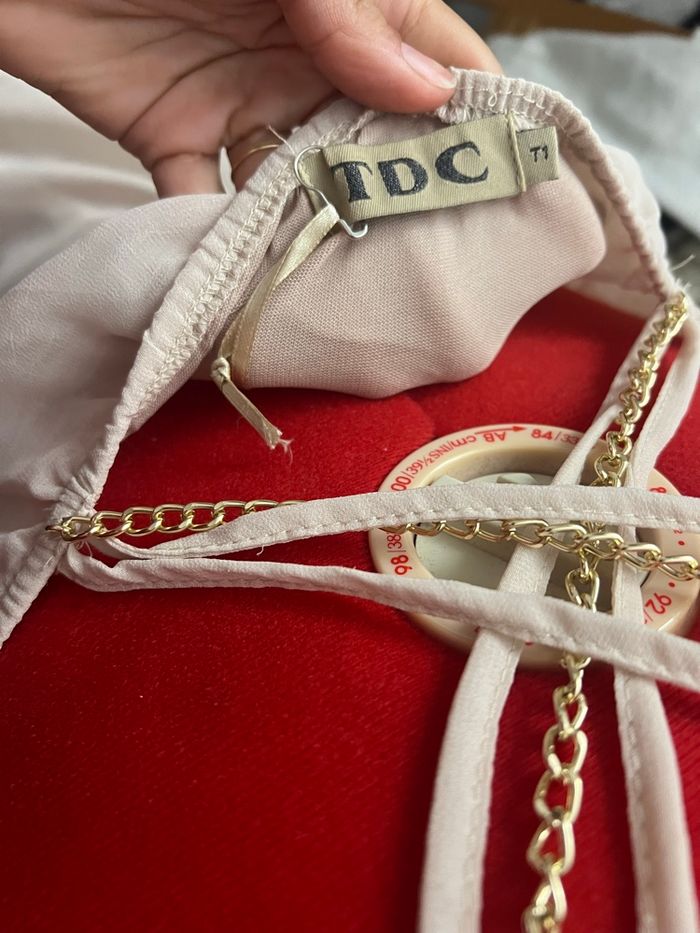 Robe à volants ceinturée beige TDC - photo numéro 5