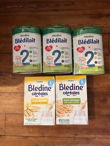 Lot de Lait et Céréales Blédina pour Bébé (6-12 Mois)