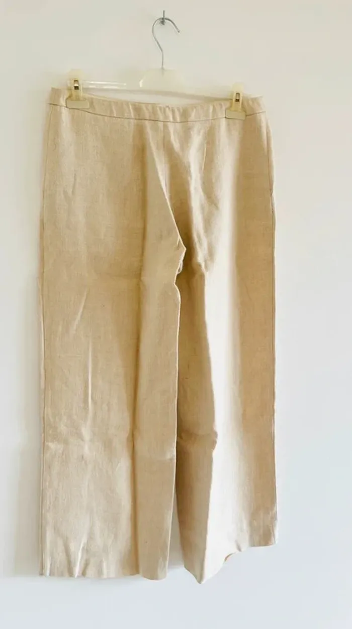 Pantalon beige Max Mara (100% lin) - photo numéro 4