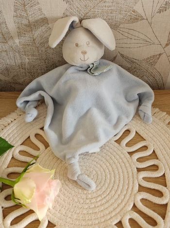 Doudou Lange Bébé Lapin bleu
