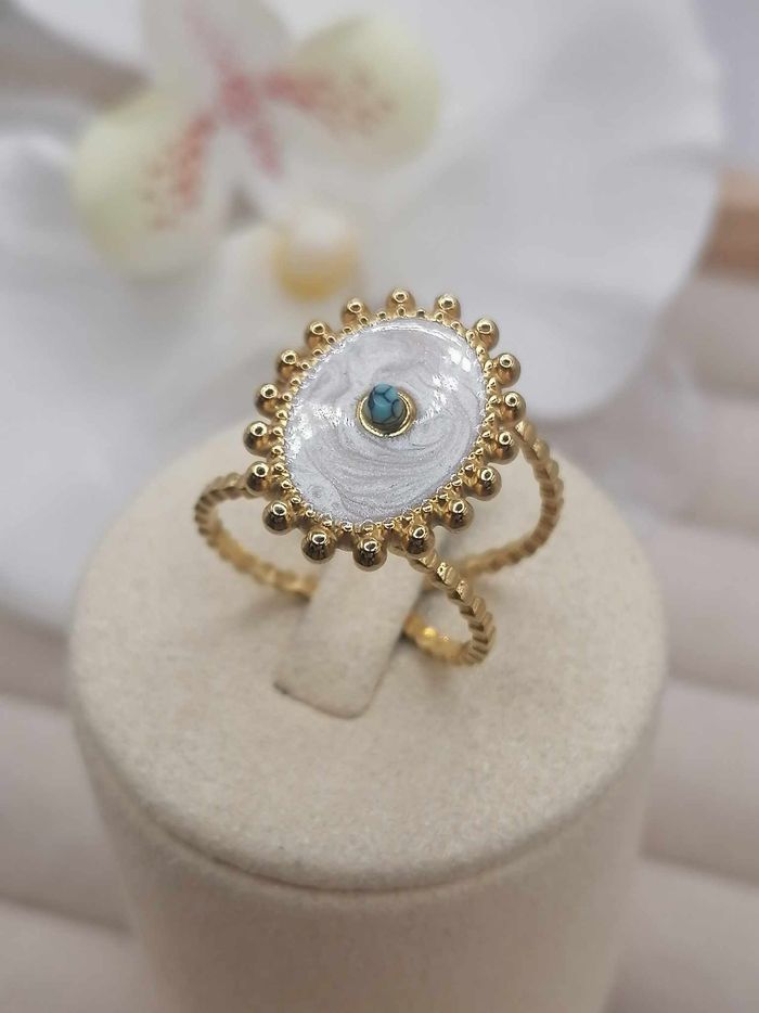 Bague en acier inoxydable ajustable doré