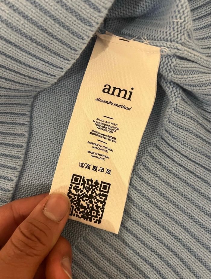 Pull AMI Paris Bleu Taille S - photo numéro 3
