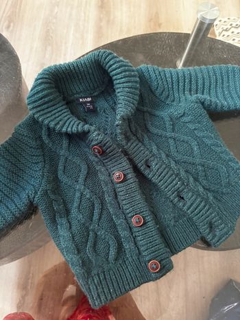 Pull gilet vert