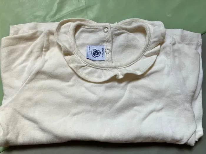 Ensemble 24 mois robe salopette velours DPAM + t-shirt ML Petit Bateau - photo numéro 6