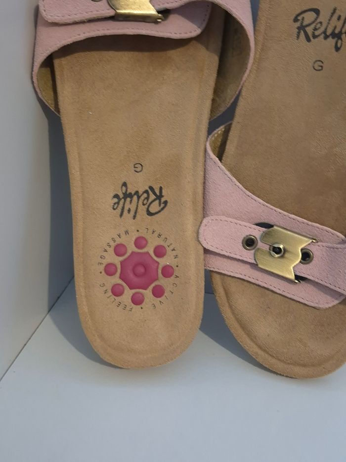 🌸jolies Mules Relife Confort rose poudré femme P39 - photo numéro 2