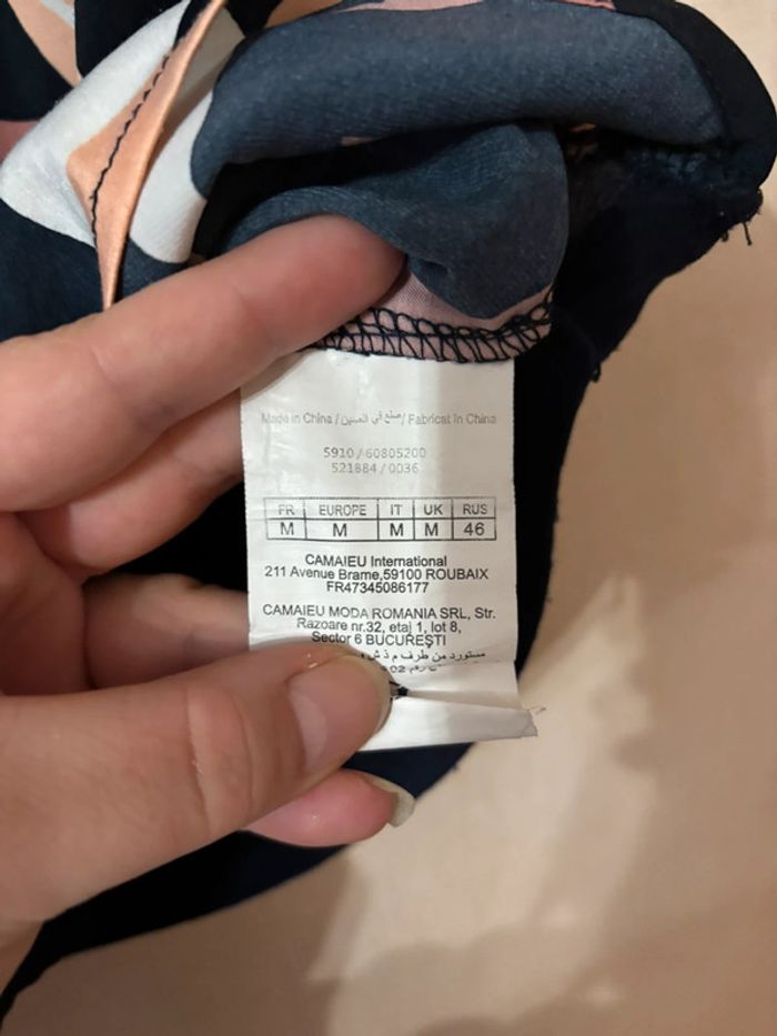 Ensemble blazer et débardeur corail bleu marine Camaïeu taille L - photo numéro 4