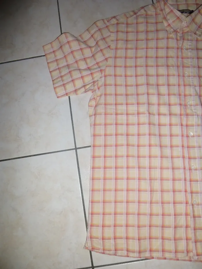 chemise manche court jaune pâle a carreaux Mise au Green XL - photo numéro 4