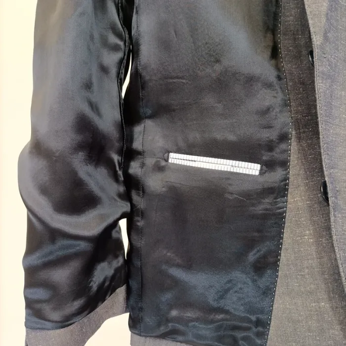 Veste de costume bleu grise "ganta" - taille 50 A481 - photo numéro 13