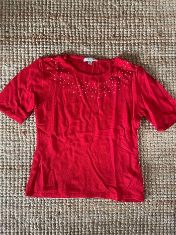 Pull manches courtes rouge