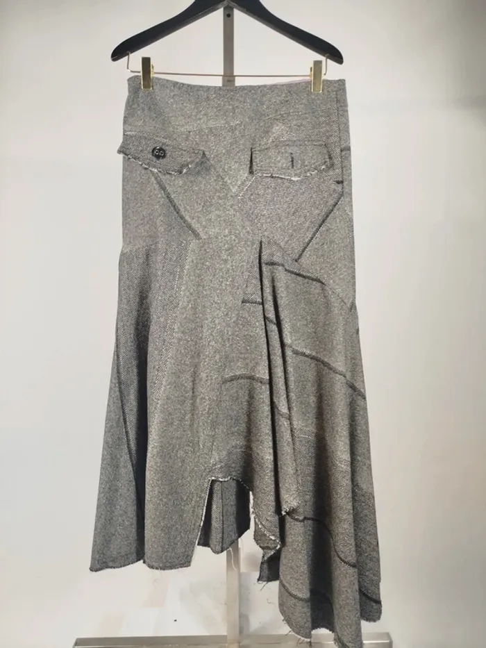 Ensemble veste + jupe en laine Gris Jupe asymétrique | Helena Sorel - A834 - photo numéro 15