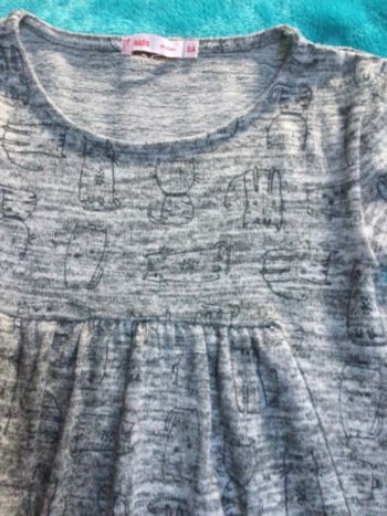 robe été gemo grise et noir chat  8 ans tbe