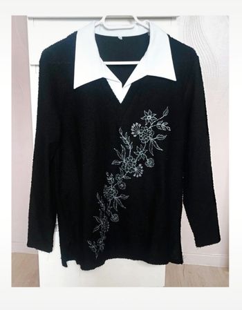 Pull Haut col chemisier à manches longues T.M