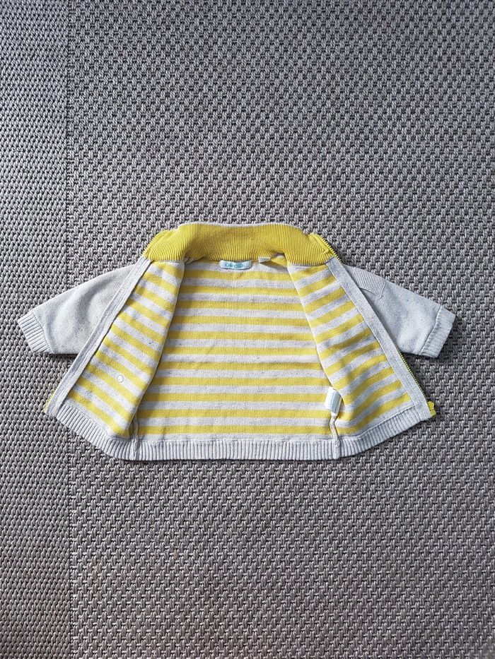 Gilet beige chiné garçon - 3 mois - photo numéro 3