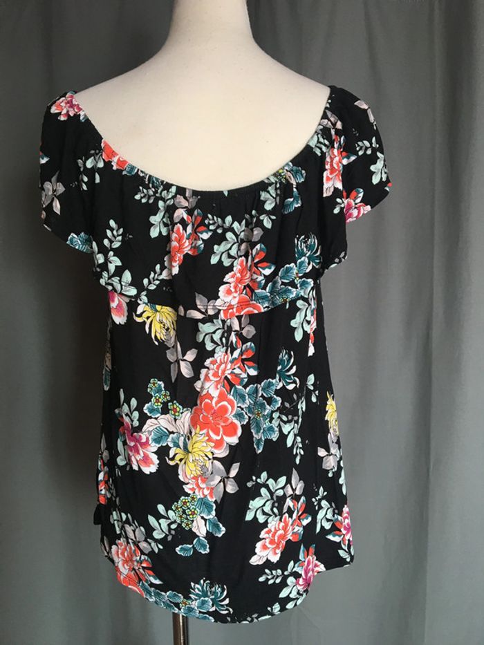 Top noir fleuri Promod - photo numéro 4