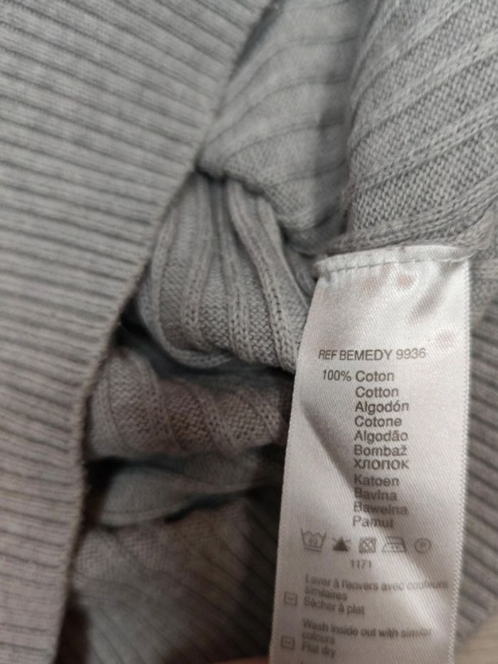 Pull gris homme Celio taille L 100%coton - photo numéro 4