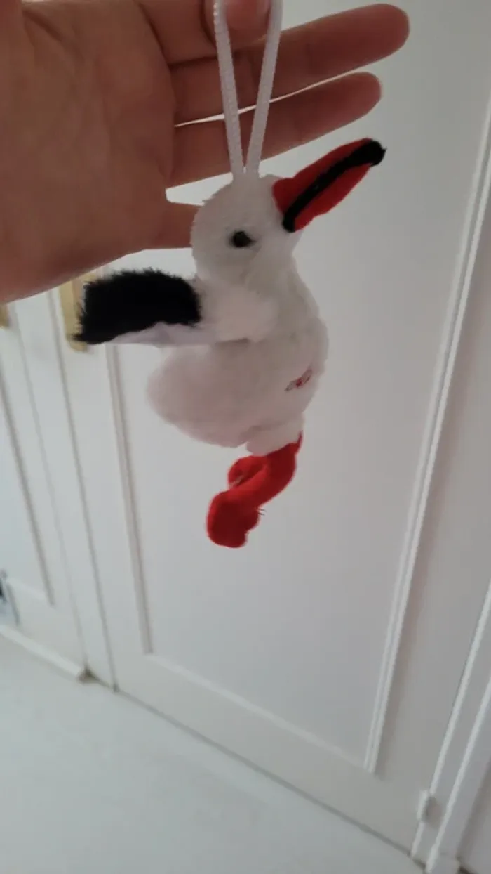 Mini peluche cigogne alsacienne – 15 cm - photo numéro 2