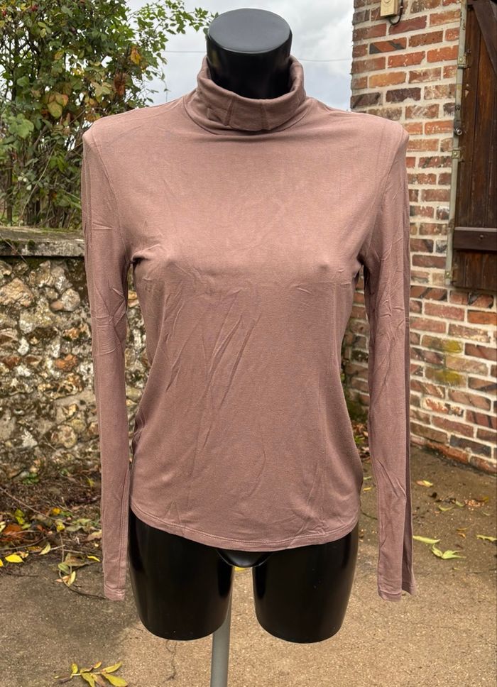 🤎 Col roulé taupe – Promod – Taille 36