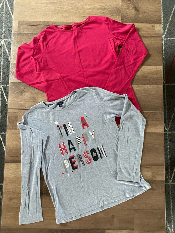 2 tee-shirts manches longues fille Kiabi