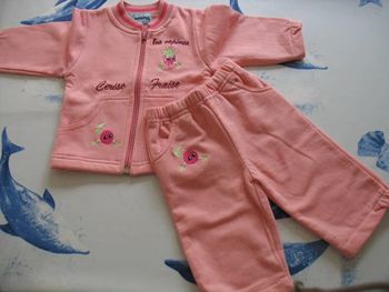 ENSEMBLE 2 PCS BÉBÉ FILLE : JOGGING ROSE "CHOCOLATINE" - 3 MOIS - n°02