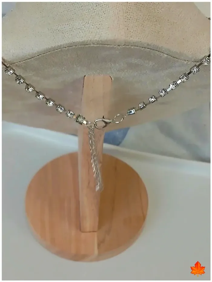 Collier cœur bleu strass – style vintage rétro chic - photo numéro 8