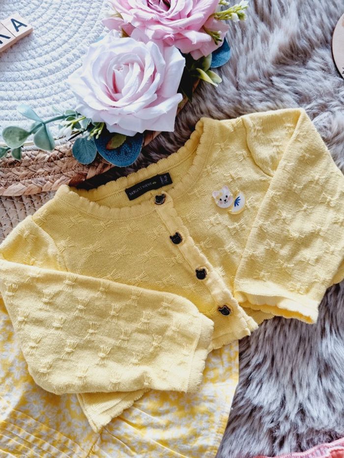 Ensemble gilet short 12 mois bébé fille - photo numéro 3
