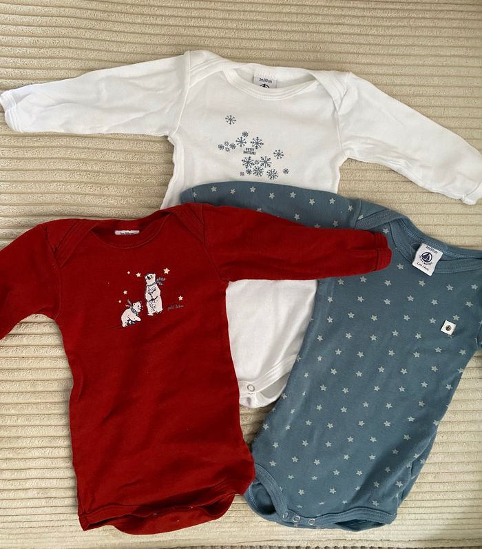Lot de 3 bodies Petit Bateau