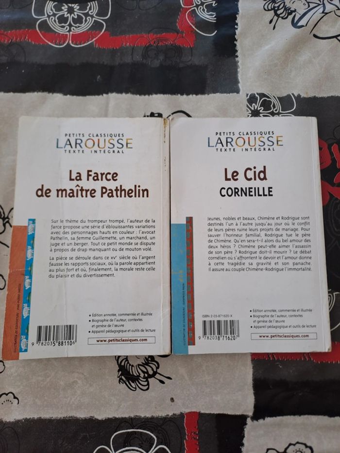 Lot 2 livres Le Cid et La Farce de maître Pathelin - photo numéro 2