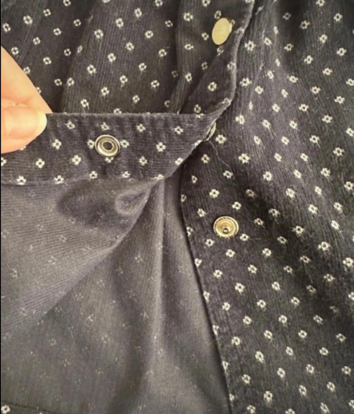 Robe bleue en velours côtelé Cyrillus vintage 12 mois - photo numéro 4