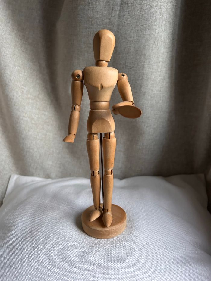 🎨 Lot Déco : Mannequin d'artiste articulé & Sablier 5 min - photo numéro 3