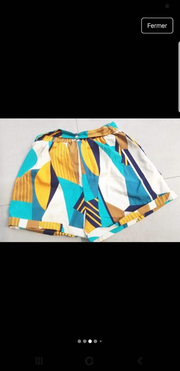 Short coloré taille haute et élastique - photo numéro 2