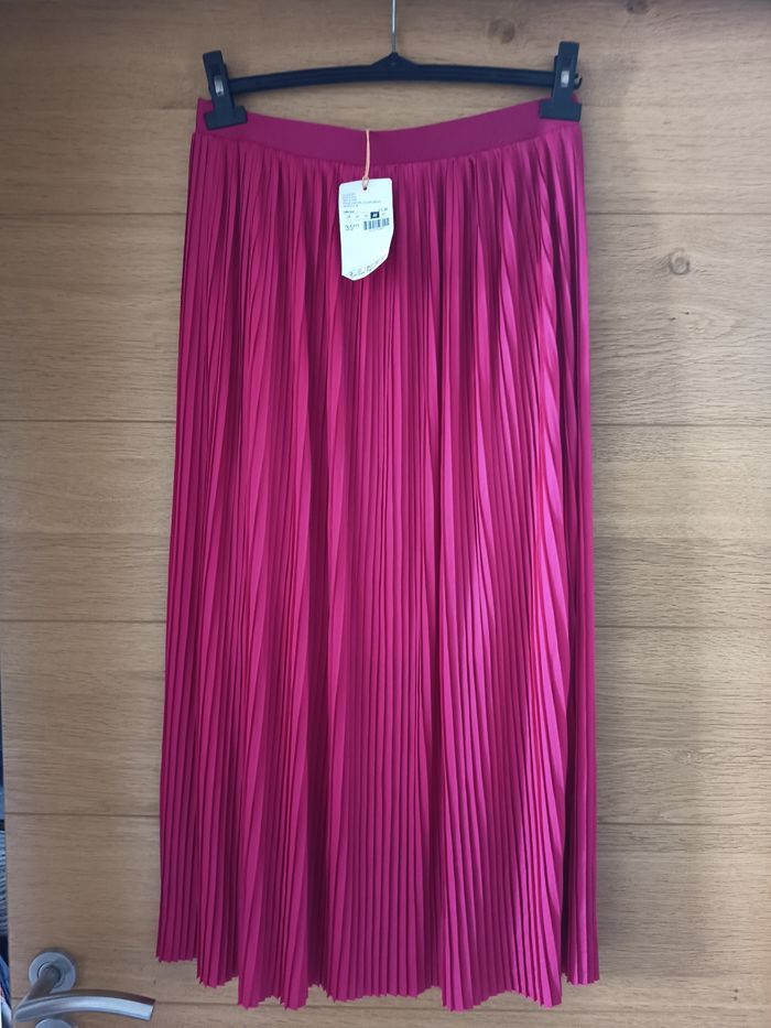 Jupe longue plissée rose fushia bonobo taille 40 neuve - photo numéro 2