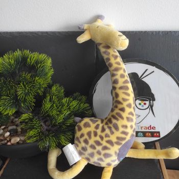 Doudou Peluche Plush Obaibi Girafe Jaune Marron Beige Bleu #geektradedoudou