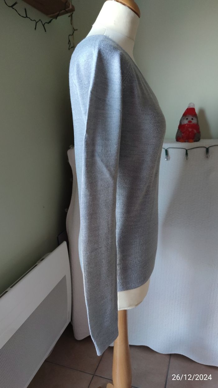 Pull gris  ETAM 40 - photo numéro 4