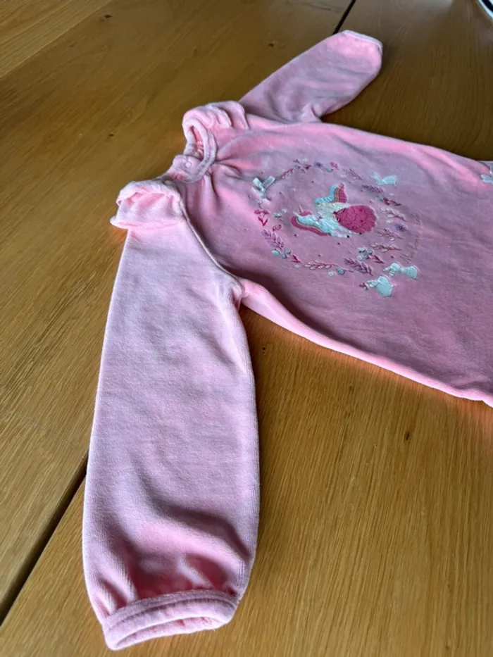 Chemise de nuit velours rose et bas en coton, thème licorne 🦄 - Taille 3 Ans - photo numéro 8