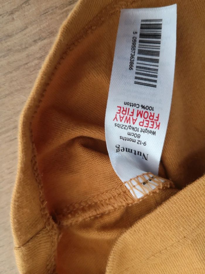 Tee shirt manches longues jaune moutarde 12 mois - photo numéro 4