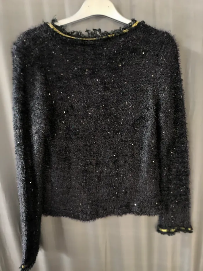 339512 gilet noir sequin femme 36 lovely sud