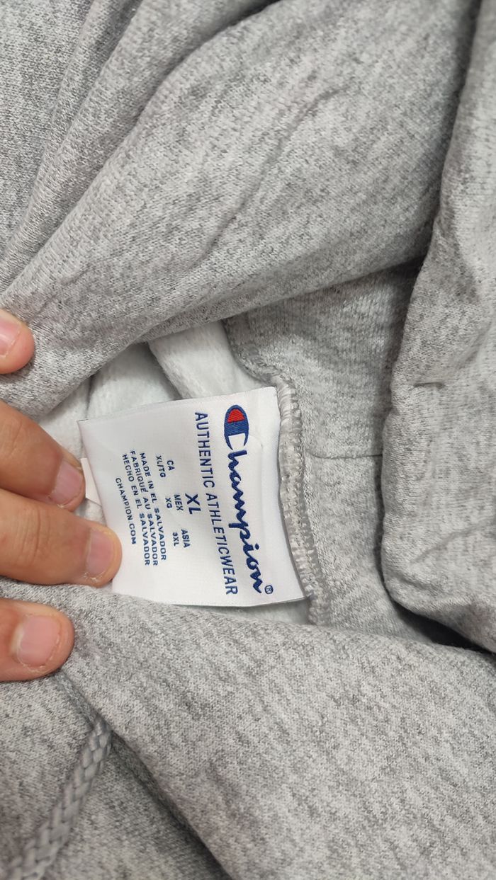 Vêtement Homme Sweatshirts Sweats pull à capuche gris Champion taille XL #Retrostreet - photo numéro 4