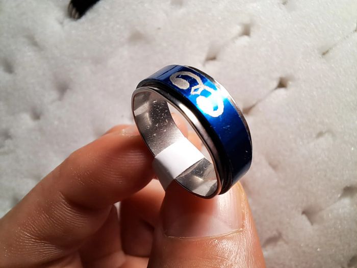Bague acier inoxydable motifs