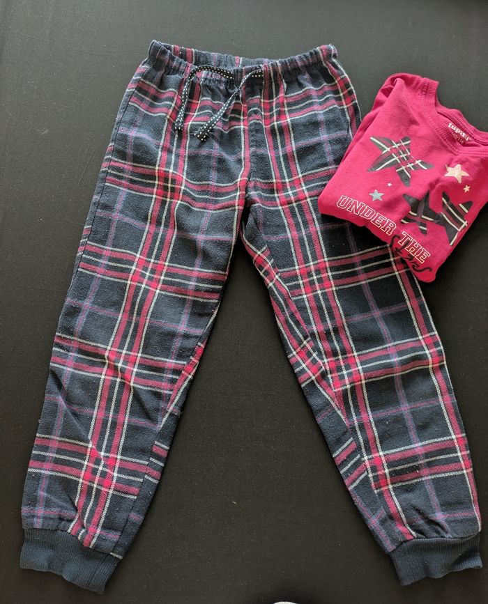 Pyjama à carreaux/étoiles fille 4-6 ans - photo numéro 2